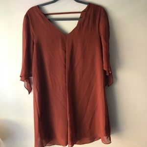 nordstrom orange brown dress